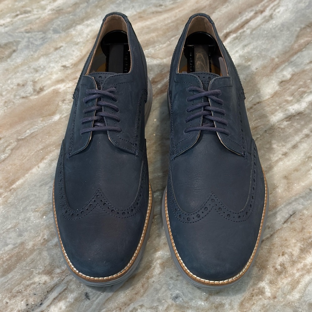 Men’s COLE HAAN Original Grand wingtip blue oxfords- Size 9 - Picture 4 of 11